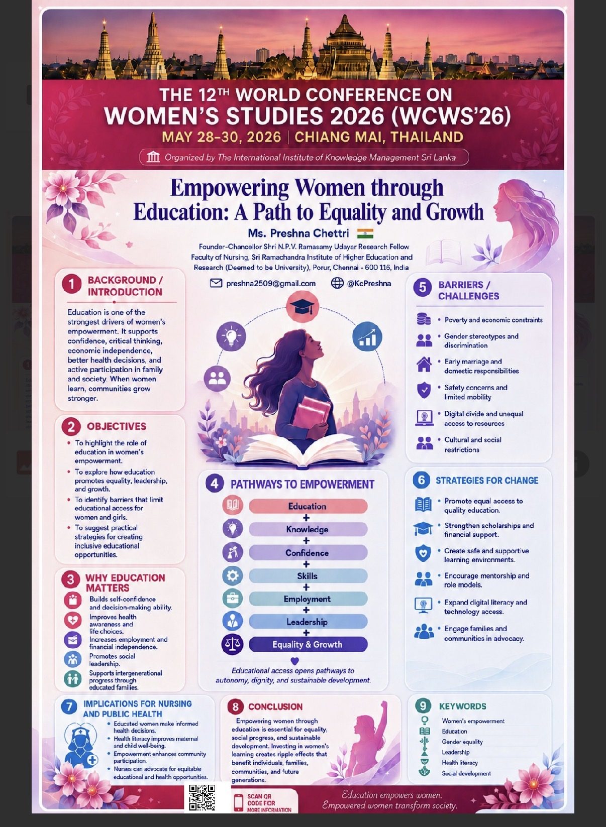Conference poster: Empowering Women through Education — A Path to Equality and Growth, WCWS'26